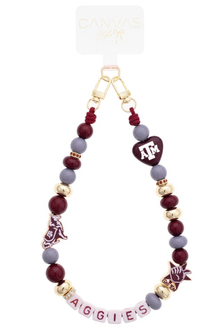 Texas A&M Aggies Beaded Cellphone Wristlet