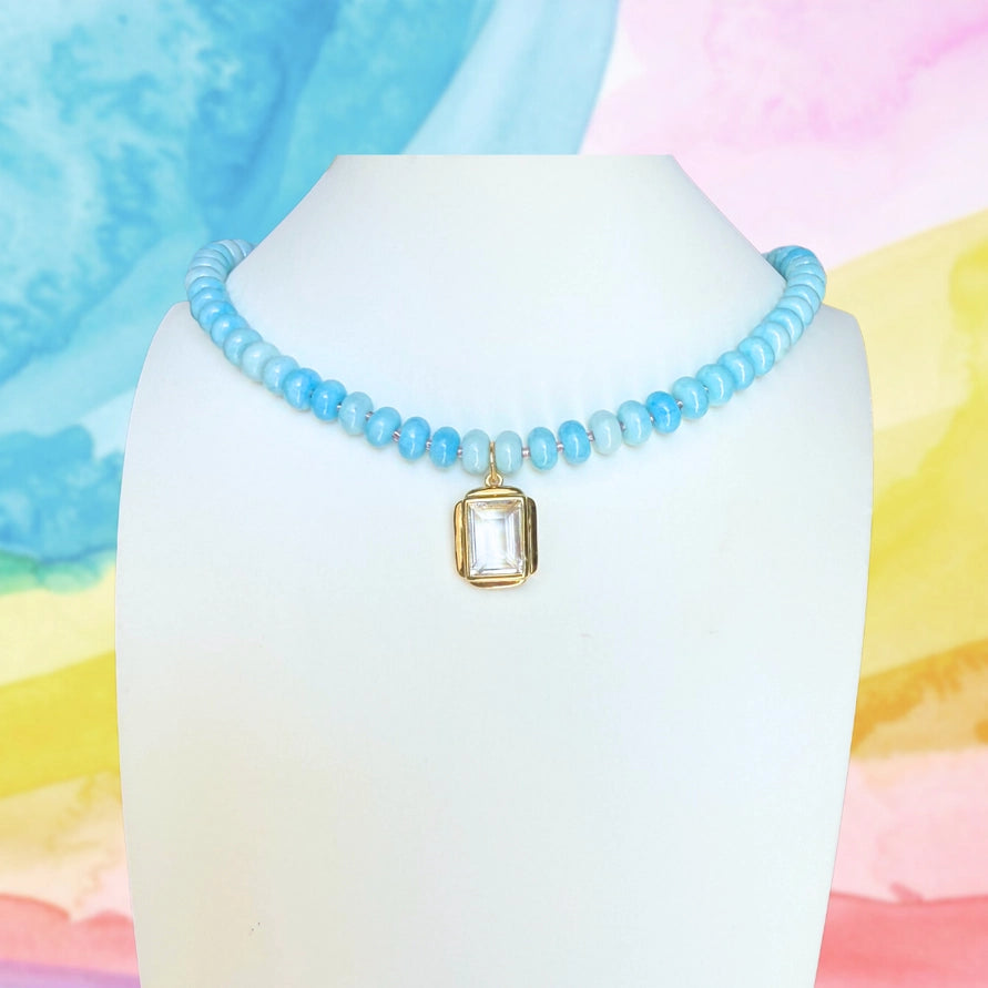 Candy Beaded Necklace-BLUE