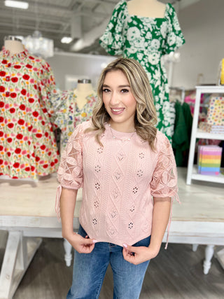 GABRIELA CROCHET KNIT TOP