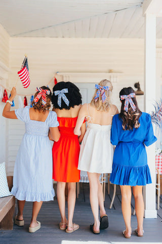 BRIANNA CANNON BLUE BANDANA BOW BARRETTE