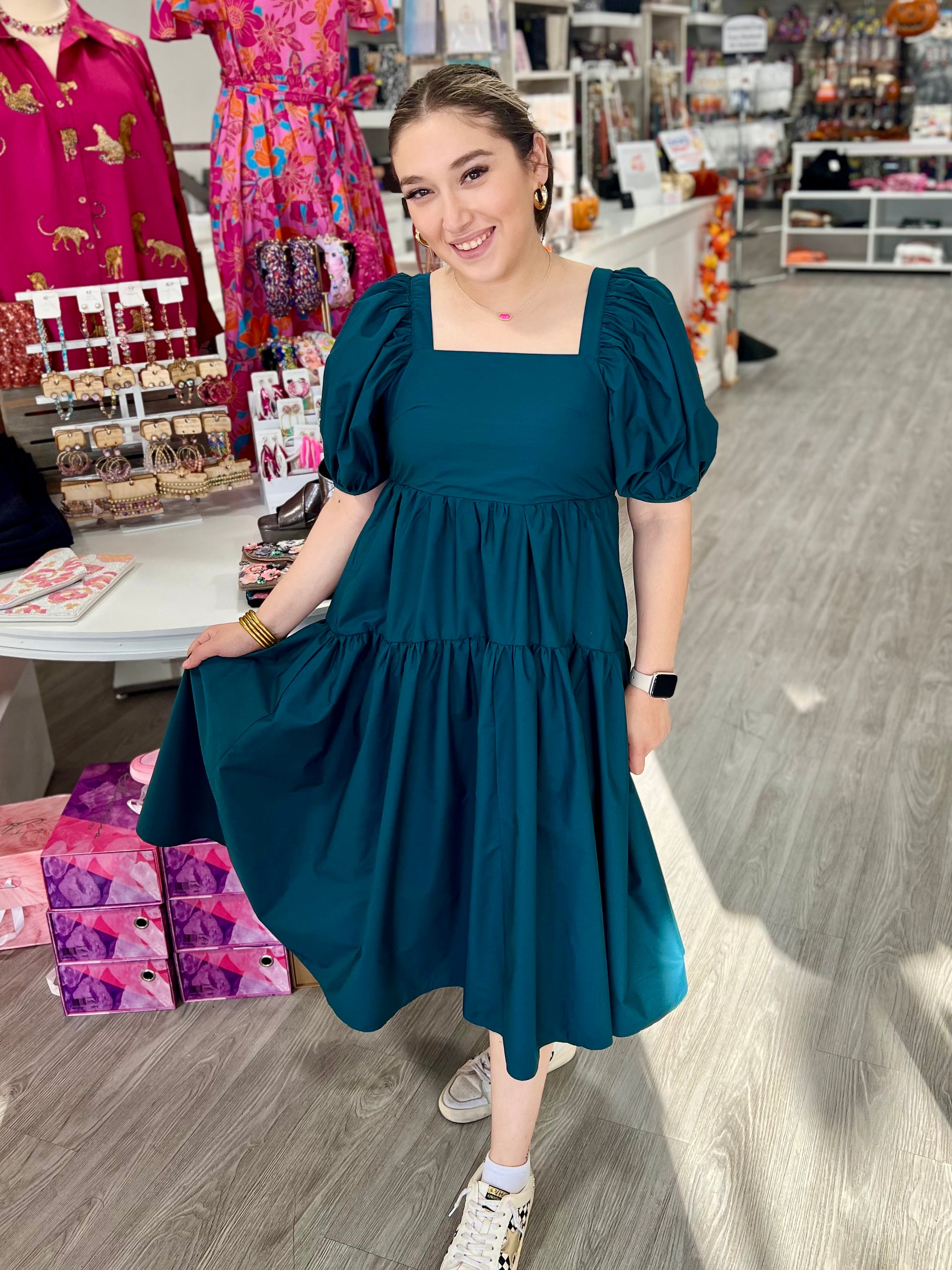 LORELAI TEAL GREEN DRESS