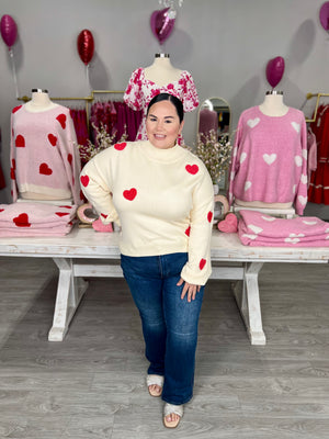 LOVE YOU MORE 3D HEART SWEATER