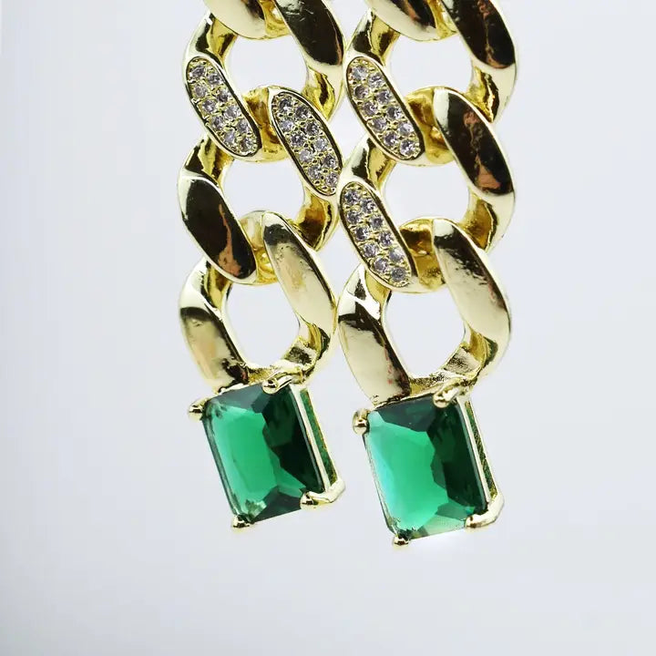 Emerald Chain Luxe EARRINGS