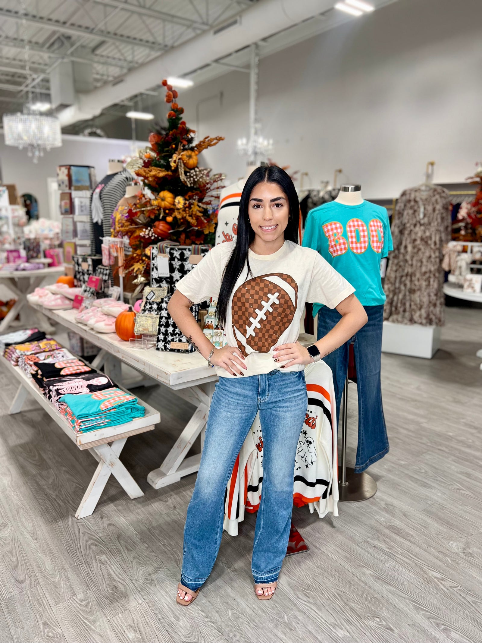 Gameday checkered Football Tee