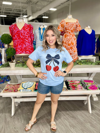 CHERRIES BOW USA PATRIOTIC TEE