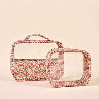 Clearly Chic Cosmetic Bag Set–Everbloom Dusty Rose