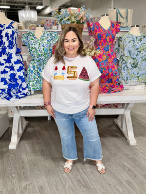 QOS WHITE USA ICON TEE