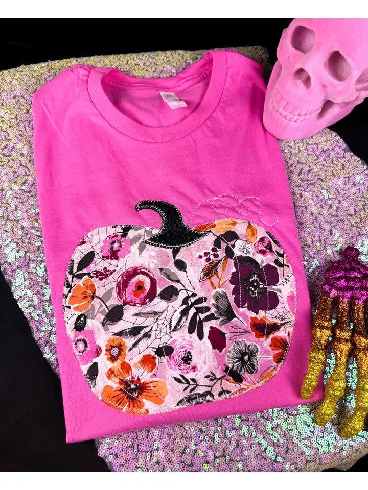 PINK FALL HALLOWEEN PUMPKIN TEE