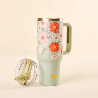 Bouquet Beauty Sage-40 oz Lifestyle Flip Straw Tumbler