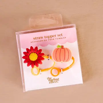 Petals & Pumpkin Straw Topper Set