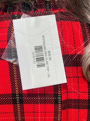 WOODLAND RED PLAID TOP