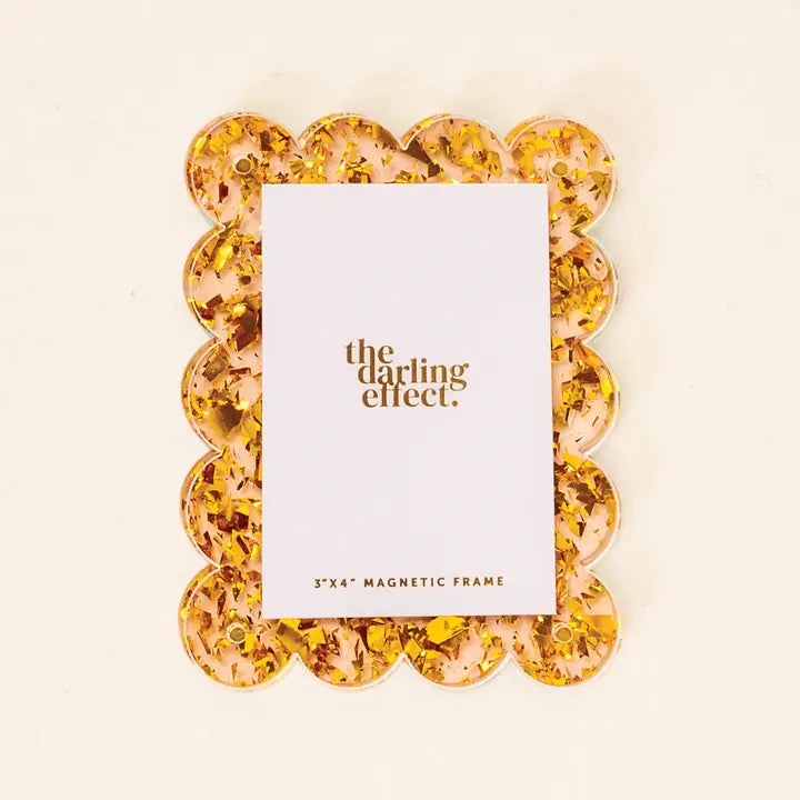 Mini Acrylic Picture Frame Magnet-Confetti Gold