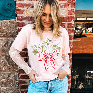 CANDY CANE BLUSH TEE