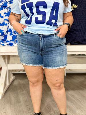 JUDY BLUE LESLIE DENIM SHORTS