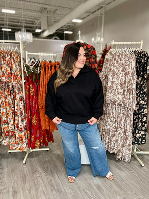 BRENDA BLACK PULLOVER TOP