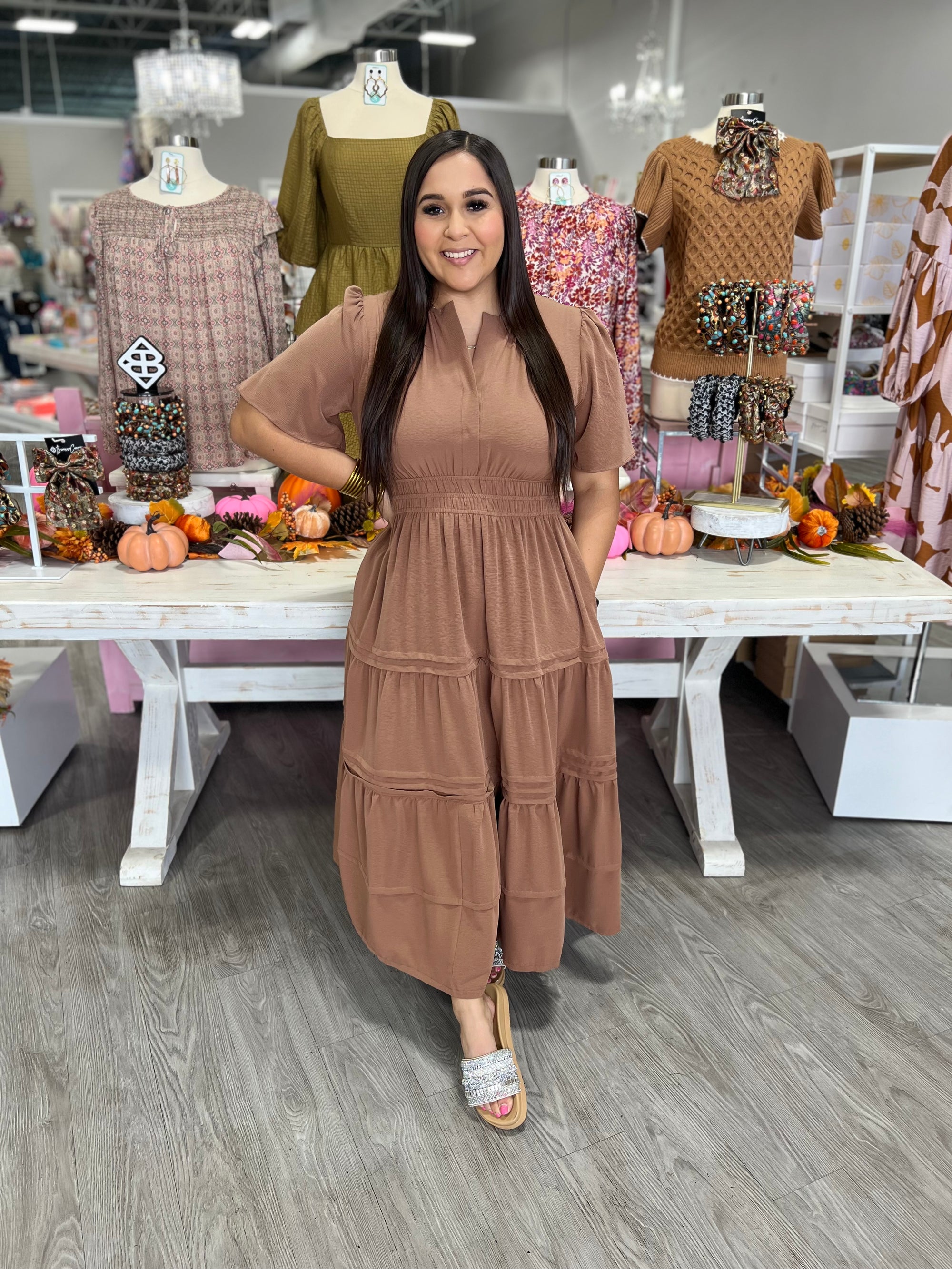 KASSY MOCHA DRESS