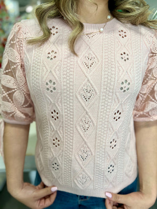 GABRIELA CROCHET KNIT TOP