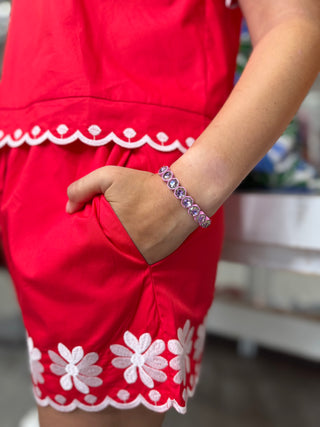 JADE HEXAGON BRACELET- PURPLE