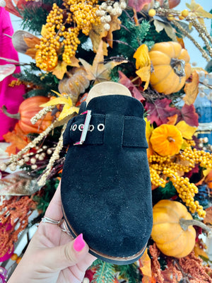 Corky's  Day Dream- Black Faux Suede