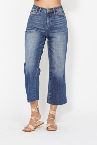 HUDA HW BACK POCKET EMBROIDERY CROP WIDE