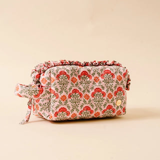 Essentials Quilted Cosmetic Pouch–Everbloom Dusty Rose