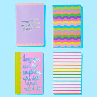 Mini Notebook Set - Neon + Foil - 4 Piece Set