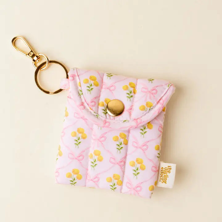 Puffy Earbud Case Keychain-Marigold Lane Pink