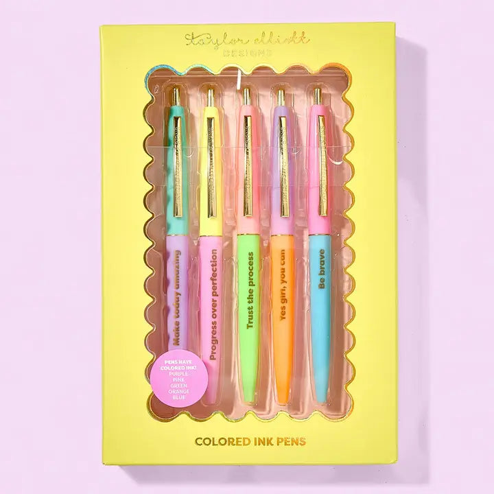 YELLO Pen Set - Motivational - Affirmations - 5 Piece Set