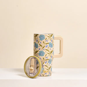 20 oz Lifestyle Flip Straw Tumbler–Poppin' Petals Aqua