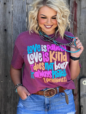 LOVE IS PATIENT LOVE IS KIND BOYFRIEND TEE