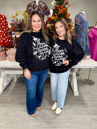 Licensed Black Scattered Rhinestone Sweatshirt