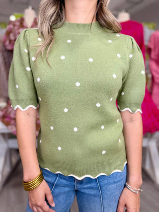 ROCIO OLIVE GREEN SWEATER TOP