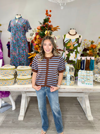 GRACE STRIPED KNIT TOP