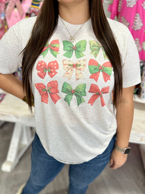 CHRISTMAS BOW SHORT SLEEVE TEE