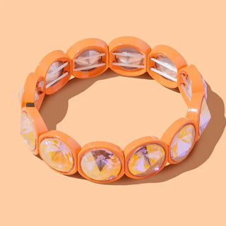 Elise Enamel Stretch Bracelet - Rounded Gems
