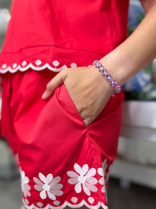 JADE HEXAGON BRACELET- PURPLE