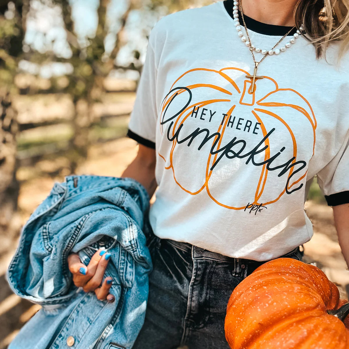 HEY THERE PUMPKIN RINGER TEE