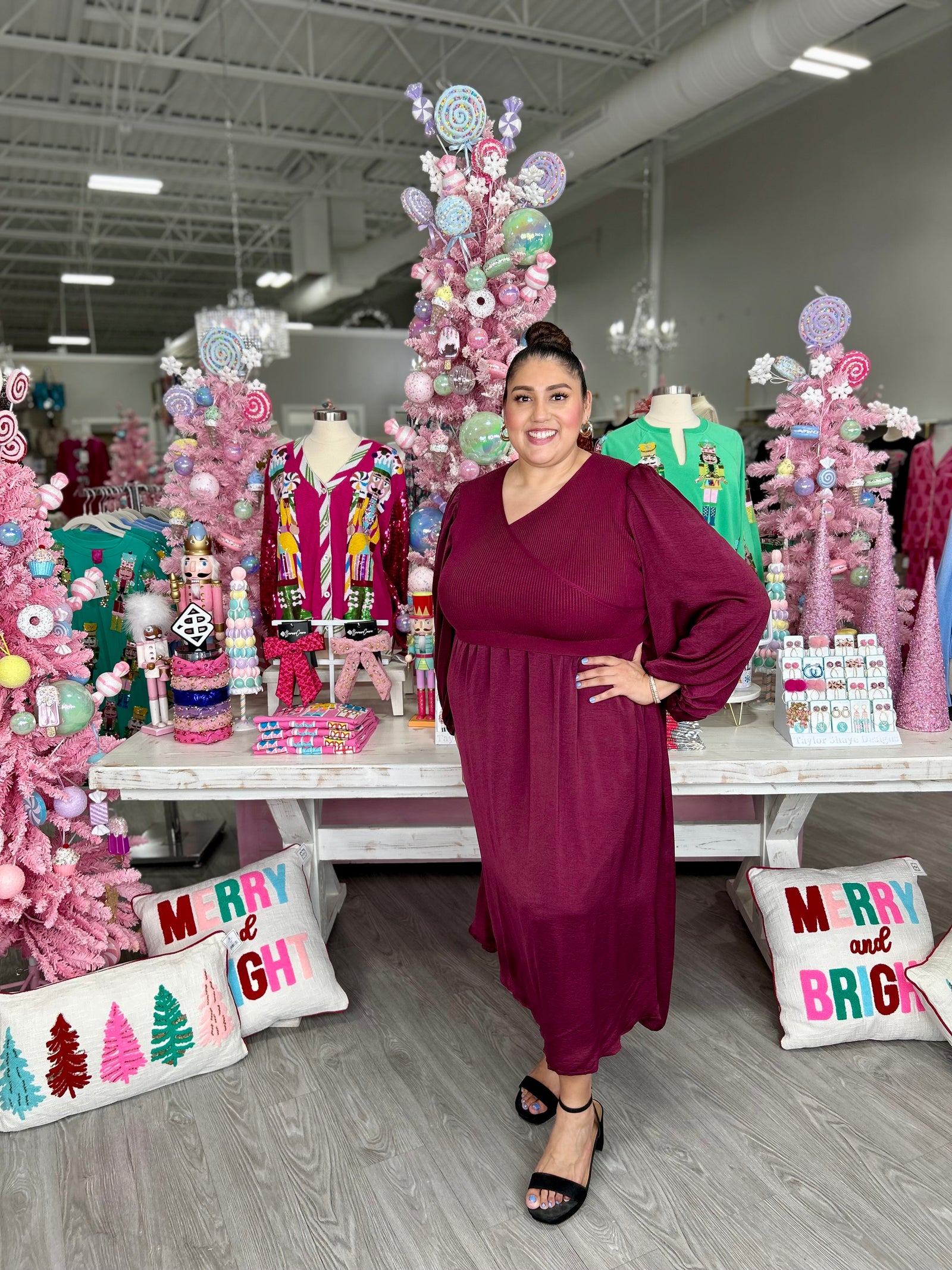 MACIE BURGUNDY DRESS