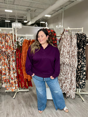 ROXANNE PLUM PULLOVER TOP