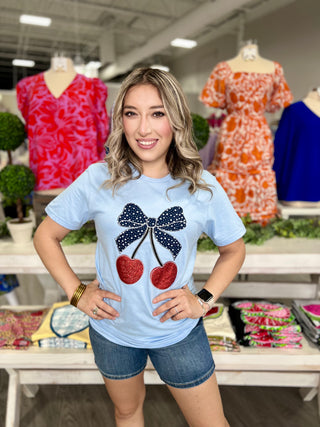 CHERRIES BOW USA PATRIOTIC TEE