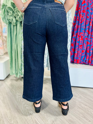CAITLIN BRAID WIDE CROP JUDY BLUE