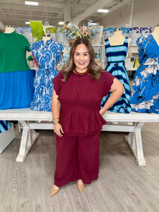 VICKIE BURGUNDY TOP