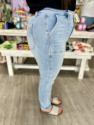 XIOMARA HIGH WASTED JUDY BLUE VINTAGE DOUBLE CUFF JOGGER