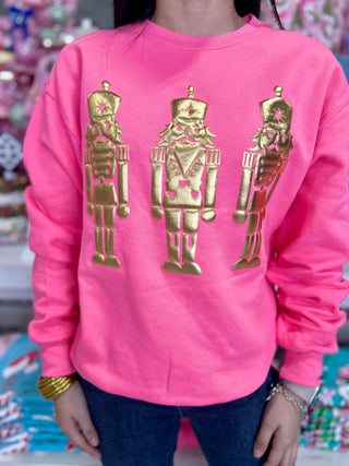 Nutcracker Metallic Puff Graphic Sweatshirt