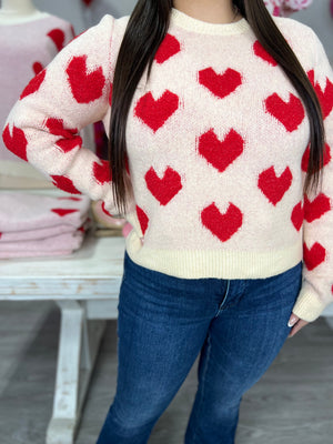 ELLE RED HEART SWEATER