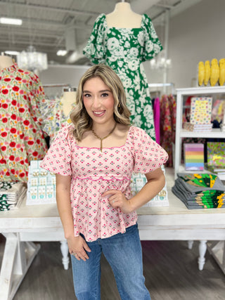 BLOSSOM PEPLUM BLOUSE