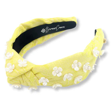 YELLOW HEADBAND WITH PEARL FLOWERS BRIANNA CANNON