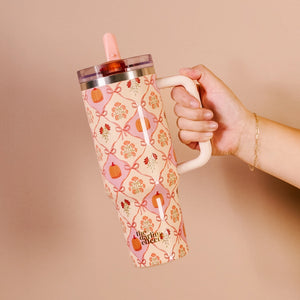 Patchwork Pumpkins-40 oz Lifestyle Flip Straw Tumbler