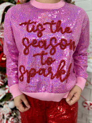 PINK ''TIS THE SEASON TO SPARKLE'' SWEATSHIRT