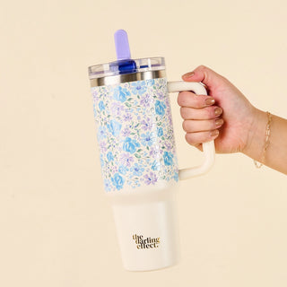 Secret Garden Blue-40 oz Lifestyle Flip Straw Tumbler